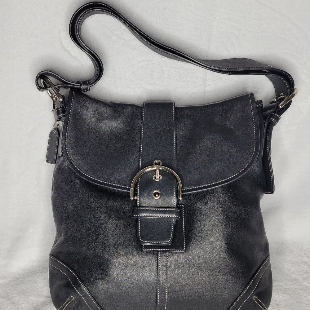 Vintage Coach Leather Hobo Crossbody Bag